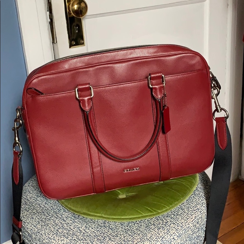 Coach Red Leather Laptop Bag